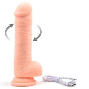 Dildo Realistic Vibrating and Rotating Silicone 10 Functions Rechargeable FLESH color